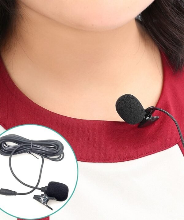 ZJ002MR Mono 3.5mm Straight Plug Car Sun Visor Wireless Interpreter Tour Guide Megaphone Lavalier Wired Microphone, Length: 3m