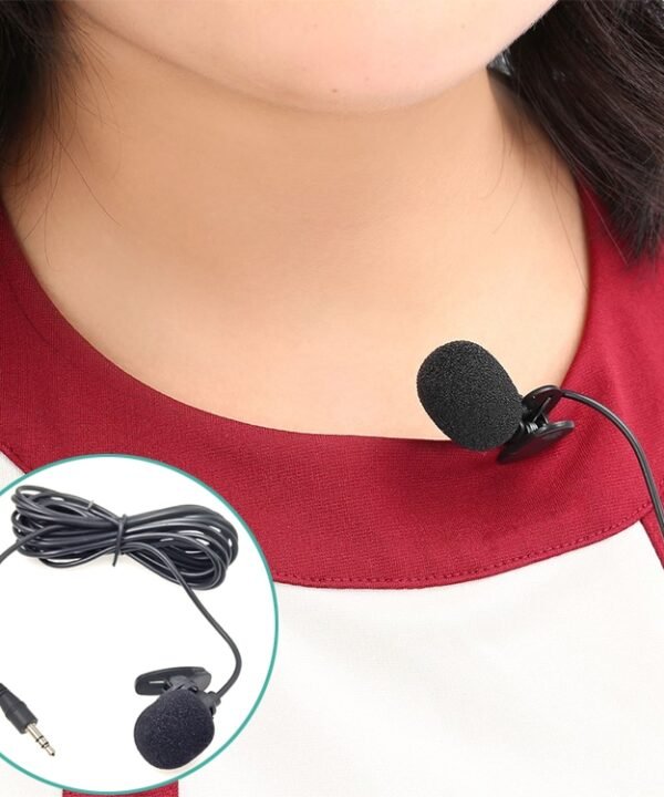 ZJ002MR Stereo 3.5mm Straight Plug Car Sun Visor Wireless Interpreter Tour Guide Megaphone Lavalier Wired Microphone, Length: 3m