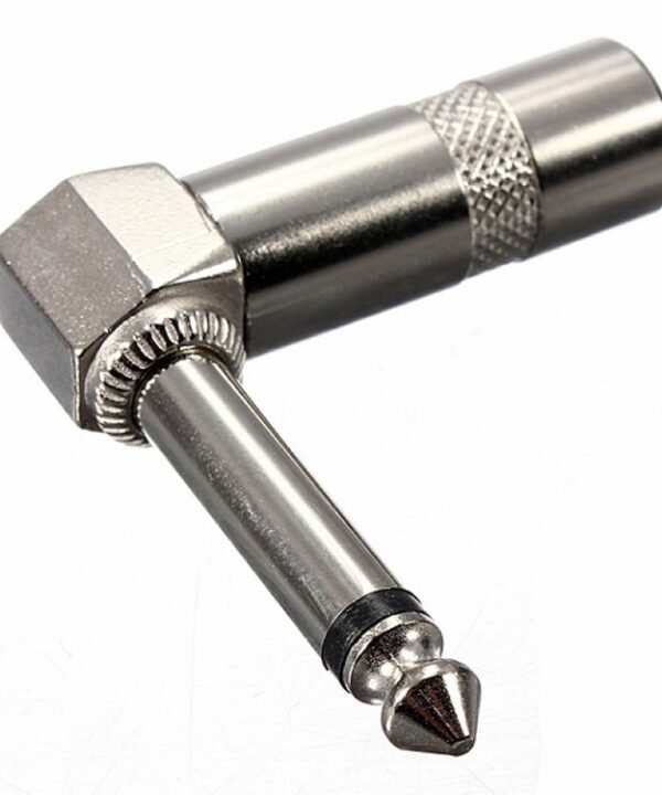 1/4 Inch 6.35mm Audio Mono Plug L-shaped Right Angle Screw Jack Male Guitar Audio Connector