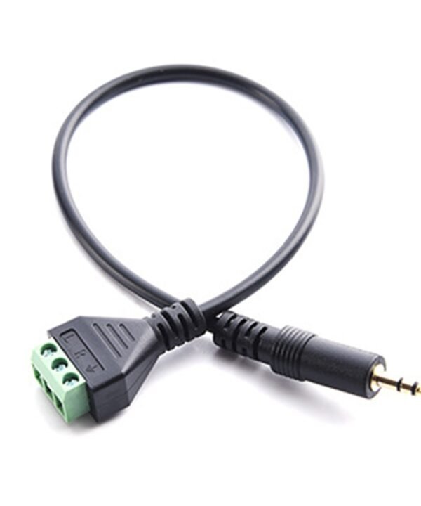 3.5mm 3 Pin Stereo Male to AV Screw Terminal Audio Jacks Terminal Male Lock Connector Cable, Length: 30cm