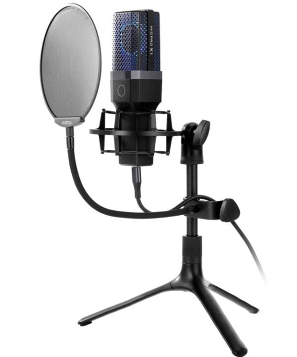 Yanmai X1 4 in 1 Foldable Lifting Professional Desktop Live Broadcast Cardioid Pointing Condenser Recording Microphone Set with Blowout Net & Shockproof Mount & 1.8m USB-C / Type-C Cable