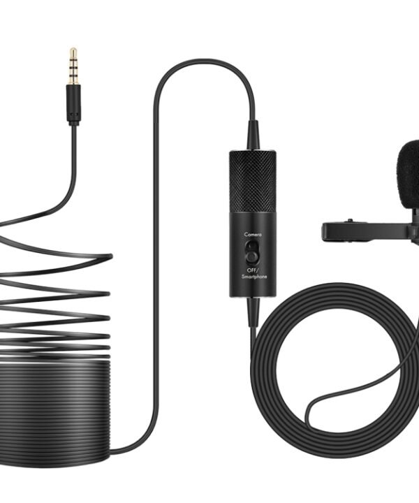 Yanmai R955S Professional Clip-on Lapel Mic Lavalier Omni-directional Condenser Microphone, For Live Broadcast, Show, KTV, etc