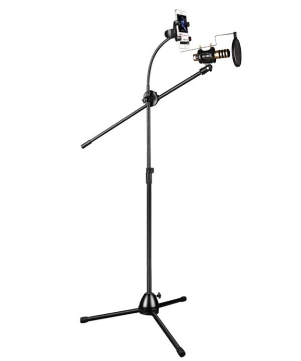 RODD NB-108 Karaoke Phone Microphone Tripod Scissor Arm Stand Holder For Studio Recording, Live Broadcast, Live Show, KTV, etc.