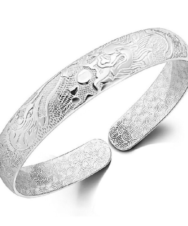 National Wind Carved Dragon And Phoenix Bracelet (Specification: Carved Dragon, Purity: Environmental Protection One Thousand Fine Silver -Plated Copper)