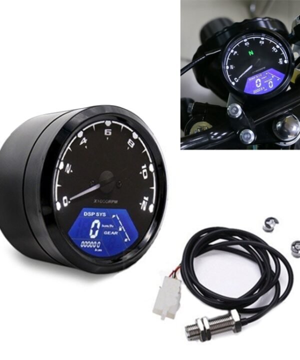 Universal Motorcycle Retro Modified Instrument Odometer LCD Instrument Assembly