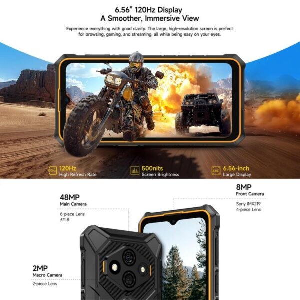 MPH3077_B10.jpg Ulefone RugKing 3 Pro, 8GB+128GB, IP68/IP69K Rugged Phone, 6.56 inch Android 15 Unisoc T7250 Octa Core, Network: 4G, NFC, OTG, RugKing 3 Pro, 8GB+128GB