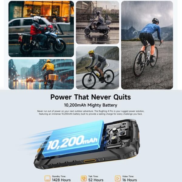 MPH3078_B4.jpg Ulefone RugKing 4 Pro, 8GB+256GB, IP68/IP69K Rugged Phone, 6.56 inch Android 15 Unisoc T7250 Octa Core, Network: 4G, NFC, OTG, RugKing 4 Pro, 8GB+256GB