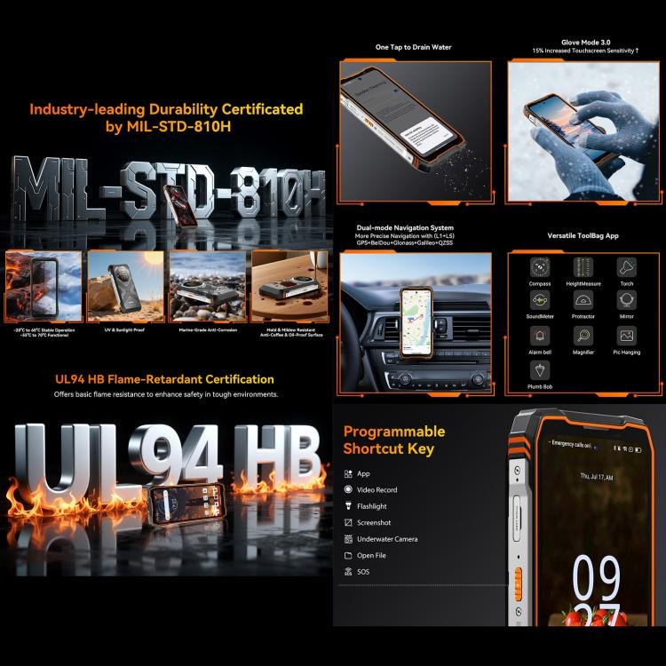 Blackview Oscal TANK 1, 16GB+512GB, 6.78 inch Android 15 DokeOS 4.2 Mediatek Dimensity 7050 Octa Core, Network: 5G, OTG, NFC, 16GB+512GB - Image 8