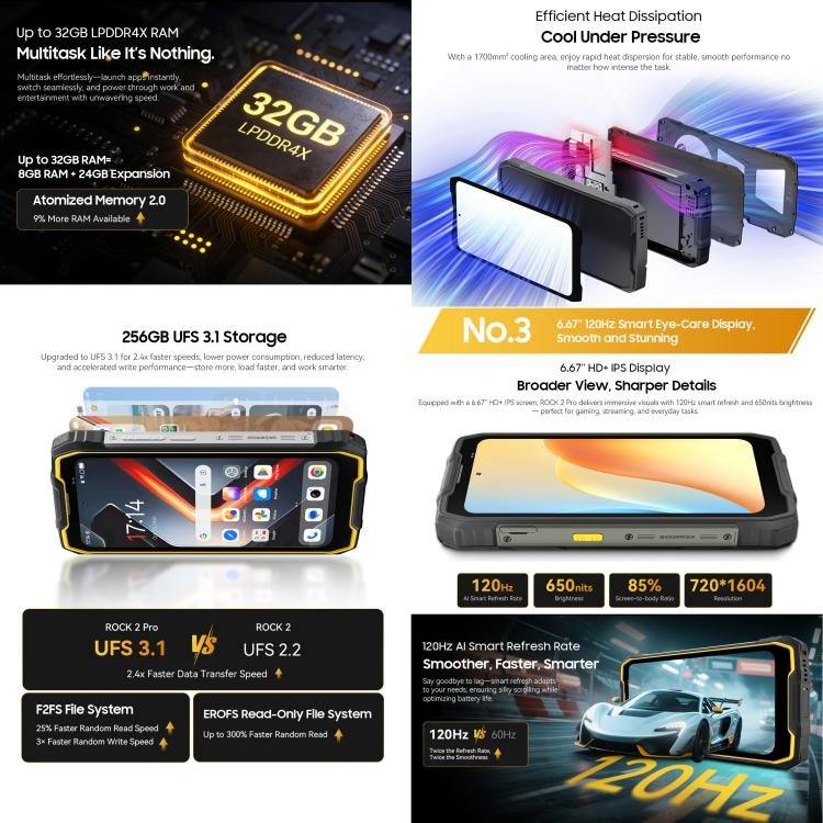 Blackview ROCK 2 Pro Rugged Phone, 8GB+256GB, 6.67 inch Android 16 Unisoc UMS9620 T8100 Octa Core, Network: 5G, OTG, NFC - Image 8