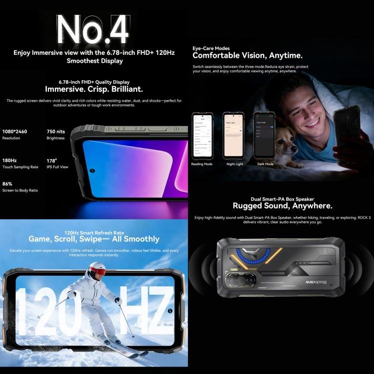 Blackview ROCK 3 Rugged Phone, Thermal Imager, 8GB+256GB, 6.78 inch Android 16 MT8781 Helio G100 Octa Core, Network: 4G, OTG, NFC - Image 10
