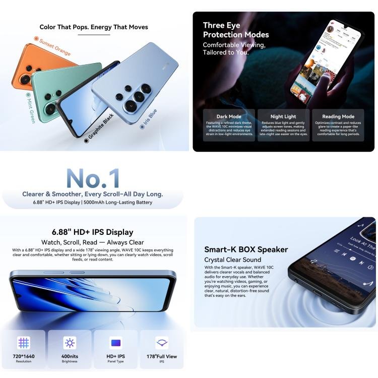 Blackview WAVE 10C, 4GB+128GB, 6.88 inch Android 16 Unisoc UMS312 / T310 Octa Core, Network: 4G, OTG, WAVE 10C, 4GB+128GB - Image 7