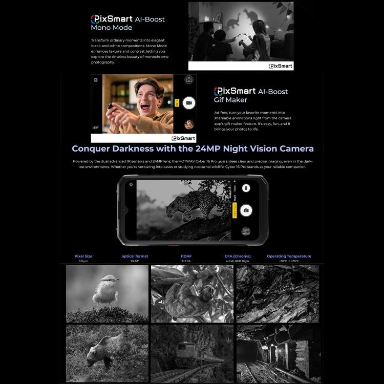 HOTWAV Cyper 16 Pro Rugged Phone, 8GB+512GB, 6.6 inch Android 15 MediaTek MT6789H Helio G100 Octa, Network: 5G, OTG, NFC - Image 21