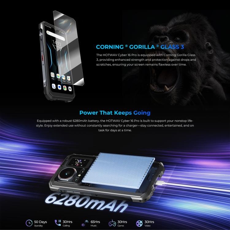 HOTWAV Cyper 16 Pro Rugged Phone, 8GB+512GB, 6.6 inch Android 15 MediaTek MT6789H Helio G100 Octa, Network: 5G, OTG, NFC - Image 23