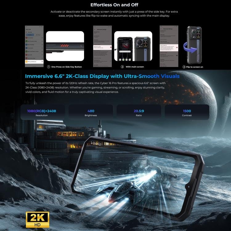 HOTWAV Cyper 16 Pro Rugged Phone, 8GB+512GB, 6.6 inch Android 15 MediaTek MT6789H Helio G100 Octa, Network: 5G, OTG, NFC - Image 8