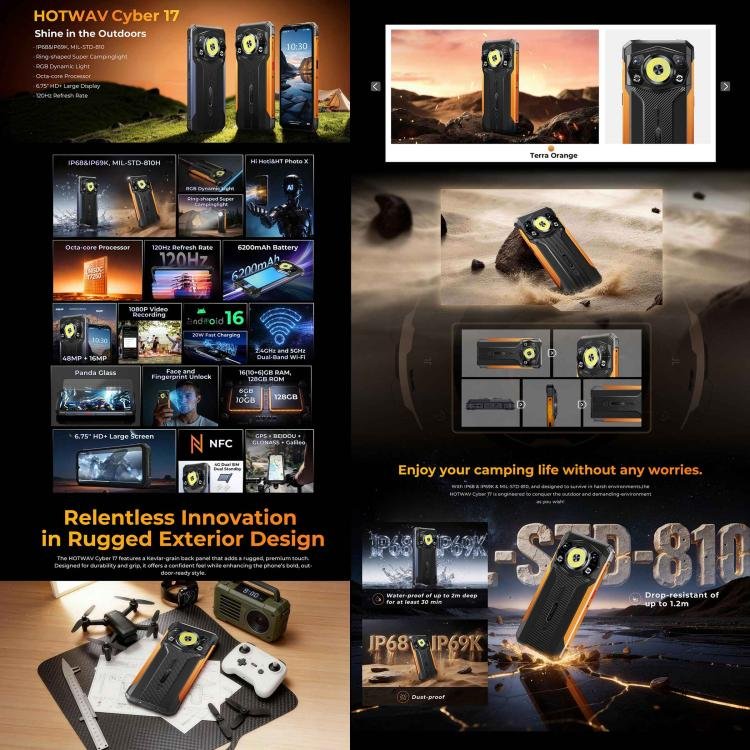 HOTWAV Cyber 17 Rugged Phone, 6GB+128GB, 6.75 inch Android 16 Unisoc T7250 UMS9230E Octa Core, Network: 4G, NFC, OTG, Cyber 17 - Image 5
