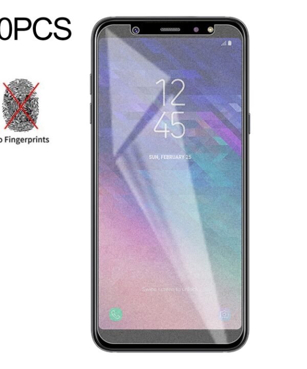 10 PCS Non-Full Matte Frosted Tempered Glass Film for Galaxy A6+ (2018)