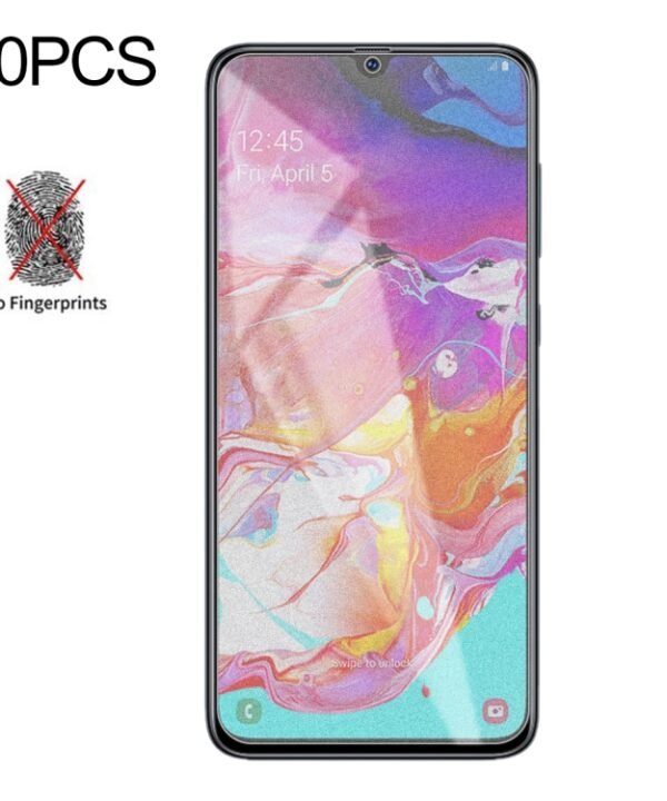 50 PCS Non-Full Matte Frosted Tempered Glass Film for Galaxy A70, No Retail Package