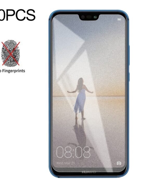 50 PCS Non-Full Matte Frosted Tempered Glass Film for Huawei P20 Lite, No Retail Package