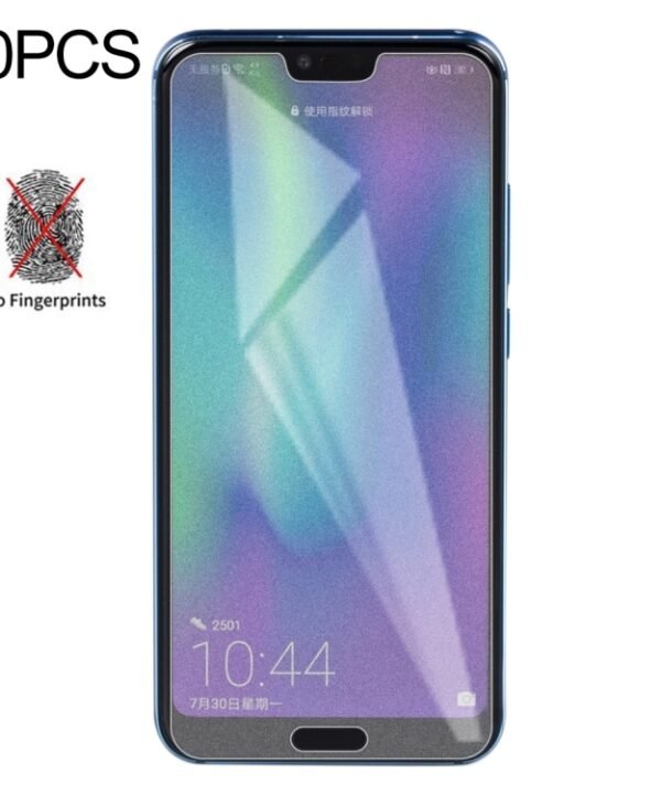 50 PCS Non-Full Matte Frosted Tempered Glass Film for Huawei Honor 10, No Retail Package