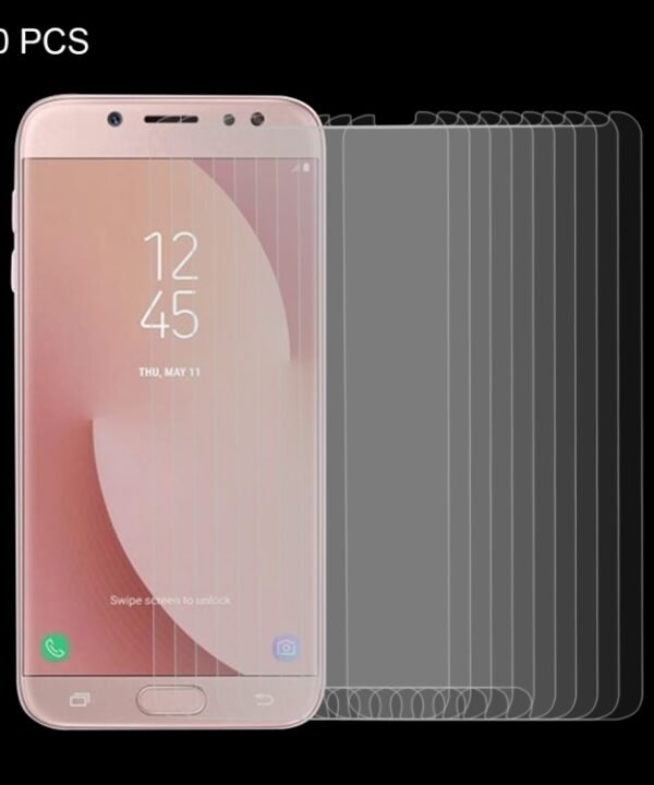 10 PCS for Galaxy J7 (2017) (US Version) 0.3mm 9H Surface Hardness 2.5D Explosion-proof Non-full Screen Tempered Glass Screen Film