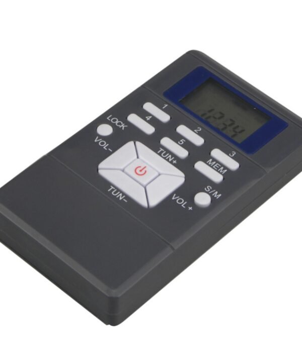 Portable Mini Frequency Modulation Digital LCD Display Radio Receiver with Earphone Jack & Lanyard