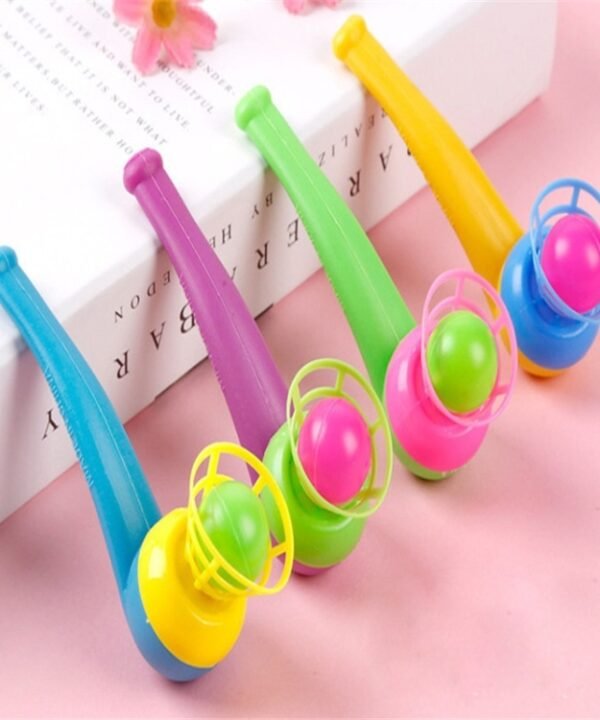 50 PCS Children Toy Suspension Blow Ball Nostalgic Toy Blowing Music Magic Hanging Ball, Random Color Delivery