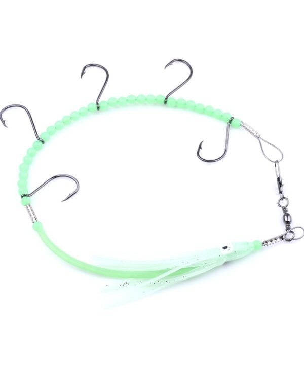 HENGJIA 32cm/7g Fishing Knife Fish Wire Luminous Night Light Octopus Squid Hook 5 Hooks