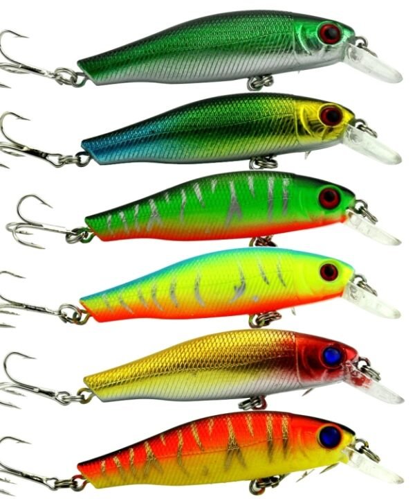 HENGJIA 6 PCS 8.5cm 8.9g Minnow Plastic Hard Baits Fishing Lures Set Fishing Tackle Baits
