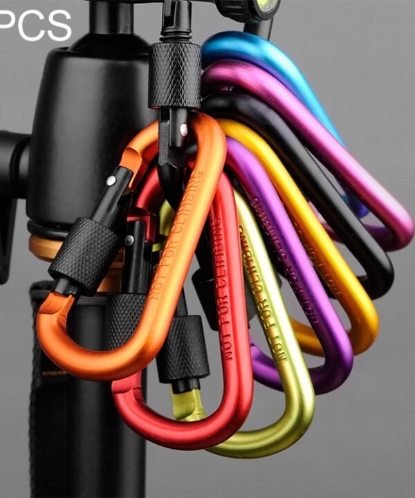 2 PCS D Shape Multi-function Outdoor Aluminium Alloy Mountaineering Buckle Lock, Random Color Delivery