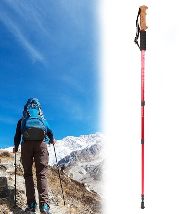 Aotu AT7551 135cm Aluminum Alloy Outdoor Camping Corky Trekking Poles, Red#135cm, Silver#135cm, Black#135cm, Blue#135cm