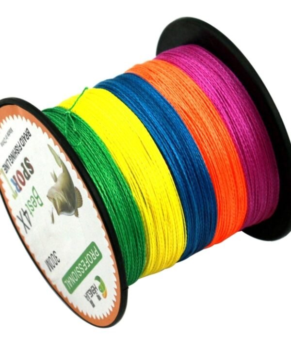 HENGJIA Colorful 5.0# 0.37mm 50LB 22.6kg Tension 300m Extra Strong 4 Shares Braid PE Fishing Line Kite Line