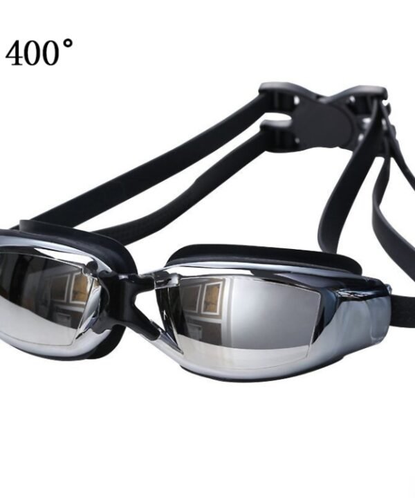 Electroplating Anti-fog Silicone Swimming Goggles for Adults, Suitable for 400 Degree Myopia, 400 Degree Myopia