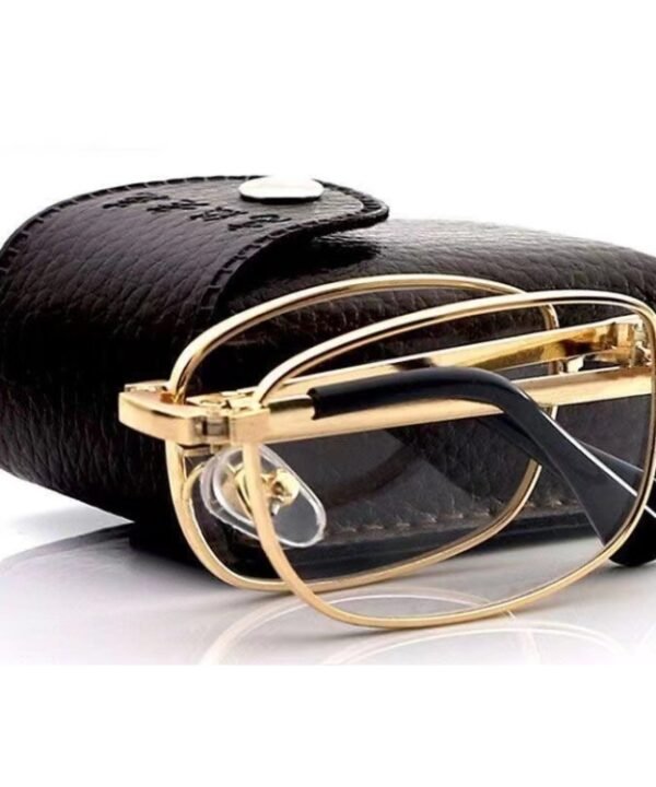 Folding Anti Blue-ray Presbyopic Reading Glasses with Case & Cleaning Cloth, +1.50D, +1.50D