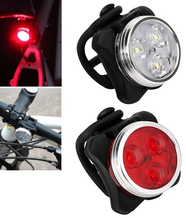 2 PCS HJ-03050LM COB Lamp Bead USB Charging Four-speed Dimming Waterproof Bicycle Headlight + Taillight Set