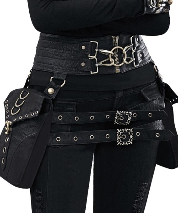 FBG003BK Ladies PU Leather Waist Bag, Size: 23 x 19.5cm, Strap Length: 130cm
