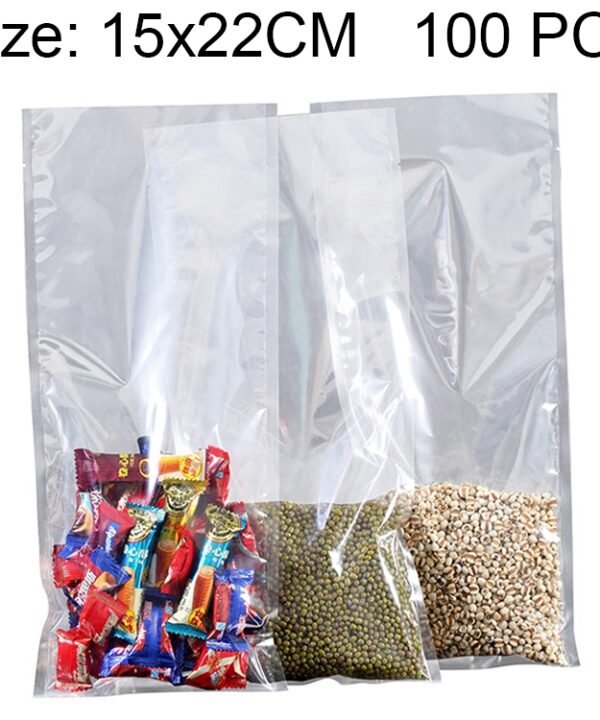 100 PCS Food Vacuum Packaging Transparent Plastic Bag Nylon Fresh-keeping Bag, Size: 15cm x 22cm