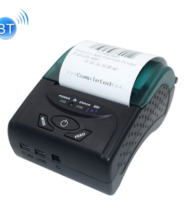 POS-5807 58mm Portable USB Port Thermal Bluetooth Ticket Printer, Max Supported Thermal Paper Size: 57x50mm