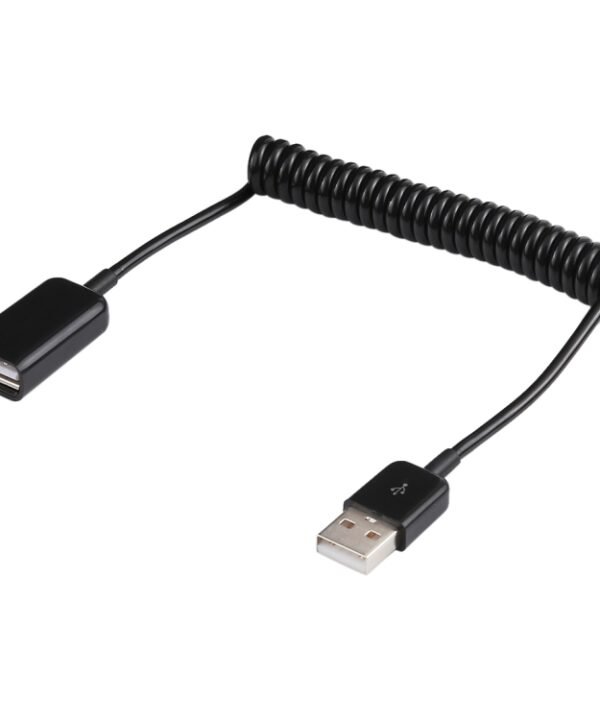 1m USB-A Male to USB-A Female Spring Coiled Cable