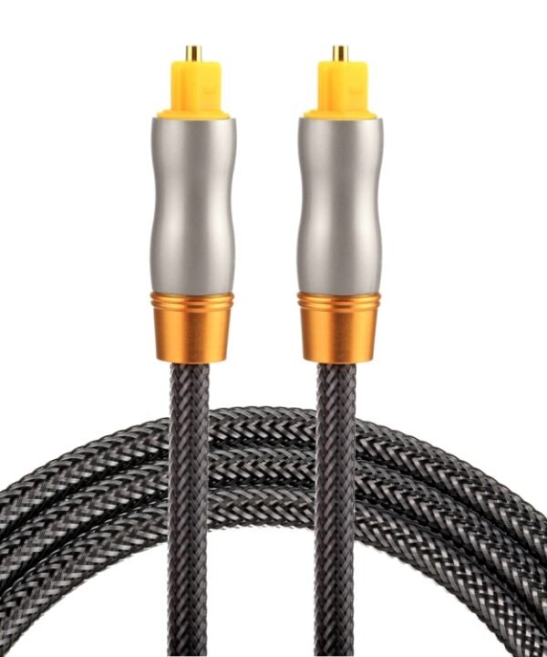 1m OD6.0mm Gold Plated Metal Head Woven Line Toslink Male to Male Digital Optical Audio Cable