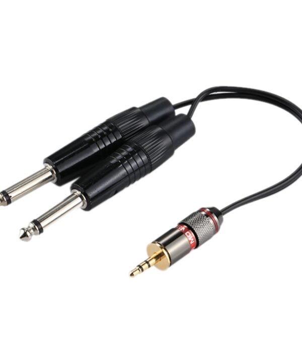 3.5mm Male to 2 x 6.35mm Male Mono Audio Adapter Cable, Total Length: about 27cm