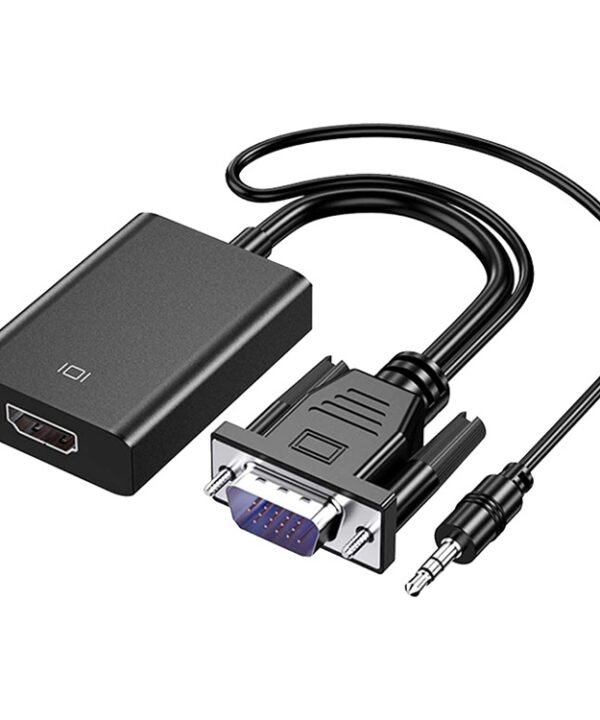 HDCO-VGAM2 1080P VGA Male to HDMI Female Converter with 3.5mm Audio Cable