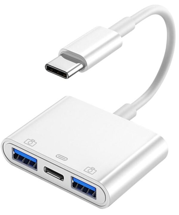 S-202 3 in 1 USB-C / Type-C Male to Type-C + 2 x USB Female Camera Adapter