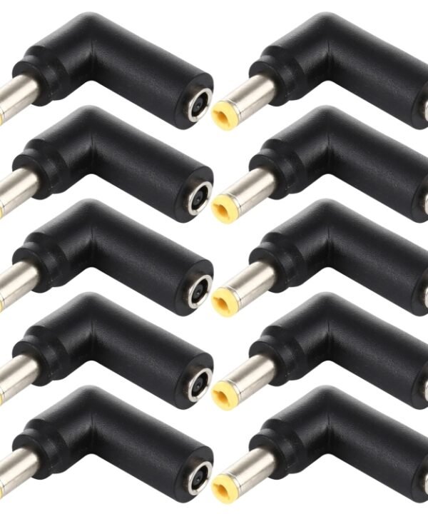 10 PCS 4.5 x 3.0mm Female to 5.5 x 2.5mm Male Plug Elbow Adapter Connector