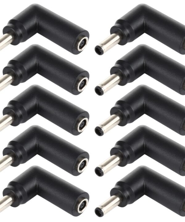 10 PCS 4.5 x 3.0mm Female to 4.5 x 3.0mm Male Plug Elbow Adapter Connector