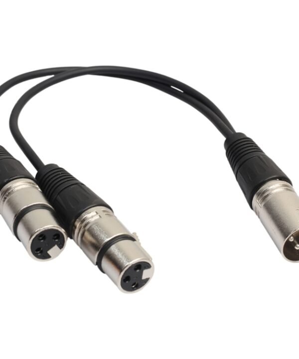 30cm 3 Pin XLR CANNON 1 Male to 2 Female Audio Connector Adapter Cable for Microphone / Audio Equipment