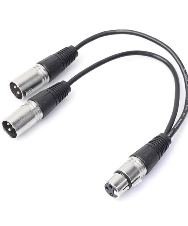 30cm 3 Pin XLR CANNON 1 Female to 2 Male Audio Connector Adapter Cable for Microphone / Audio Equipment