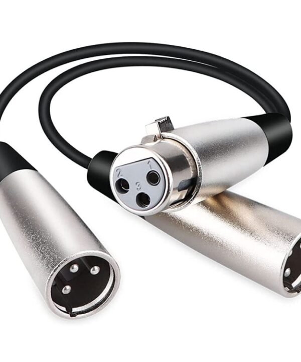 30cm Metal Head 3 Pin XLR CANNON 1 Female to 2 Male Audio Connector Adapter Cable for Microphone / Audio Equipment