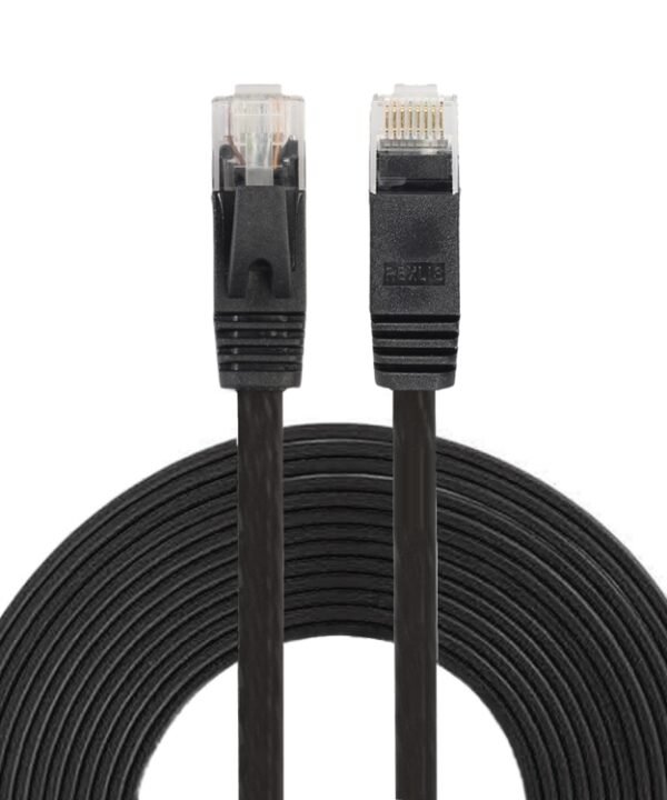 5m CAT6 Ultra-thin Flat Ethernet Network LAN Cable, Patch Lead RJ45, Length: 5m