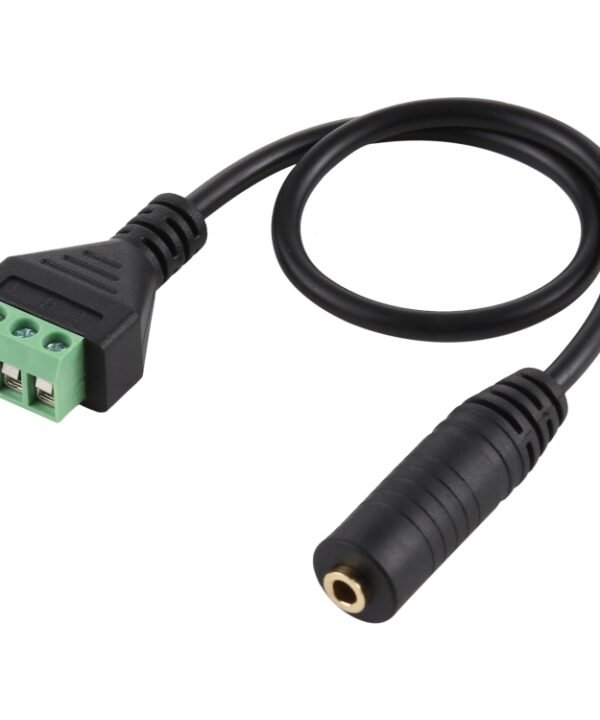 3.5mm Female to 3 Pin Pluggable Terminals Solder-free Connector Solderless Connection Adapter Cable, Length: 30cm