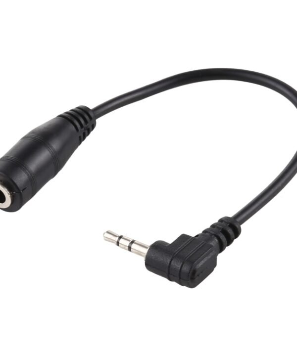 2.5mm Right Angle Male Plug to 3.5mm Female Jack Stereo AUX Audio DC Power Adapter Converter Cable, Length: 14cm